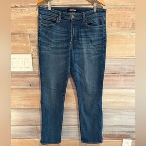 Express Men's Deep Blue Straight Jeans Size 34x30